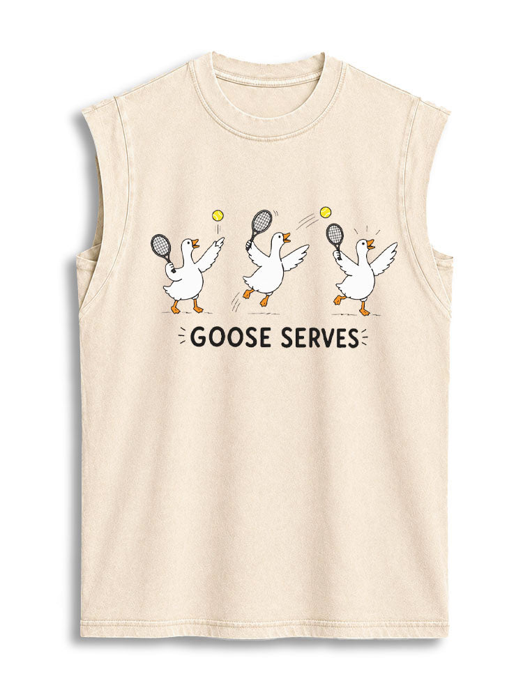 GOOSE SERVES Vintage Washed Cotton Tank Top