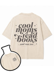 cool moms read booksand run too Washed T-Shirt
