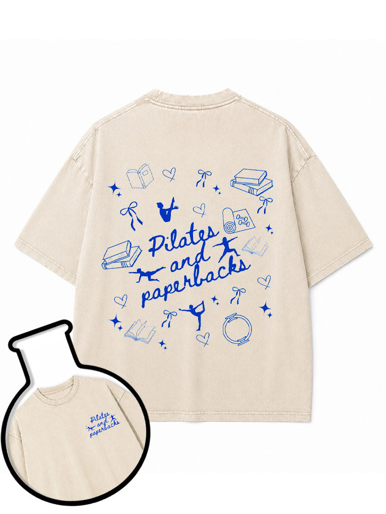 PILATES AND PAPERBACKS Washed T-Shirt