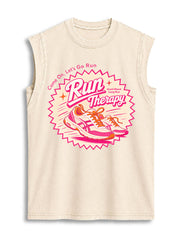 Good Mood Long Run Vintage Washed Cotton Tank Top