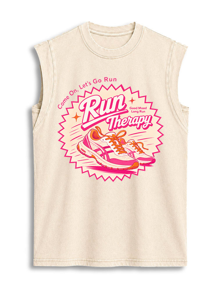 Good Mood Long Run Vintage Washed Cotton Tank Top
