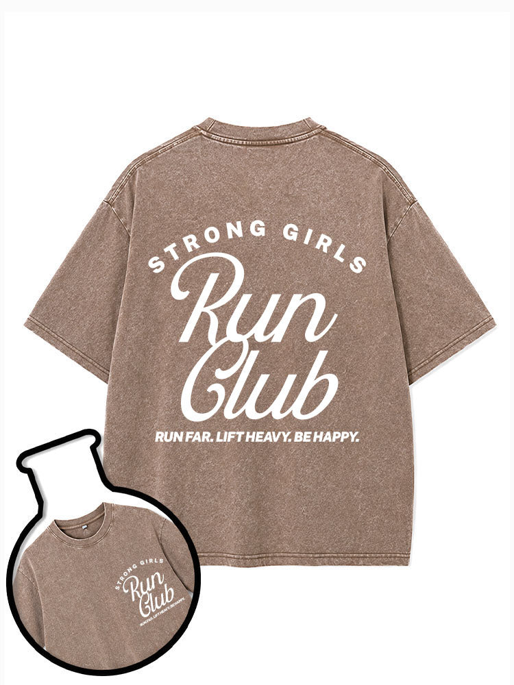 STRONG GIRLS Run Club Washed T-Shirt