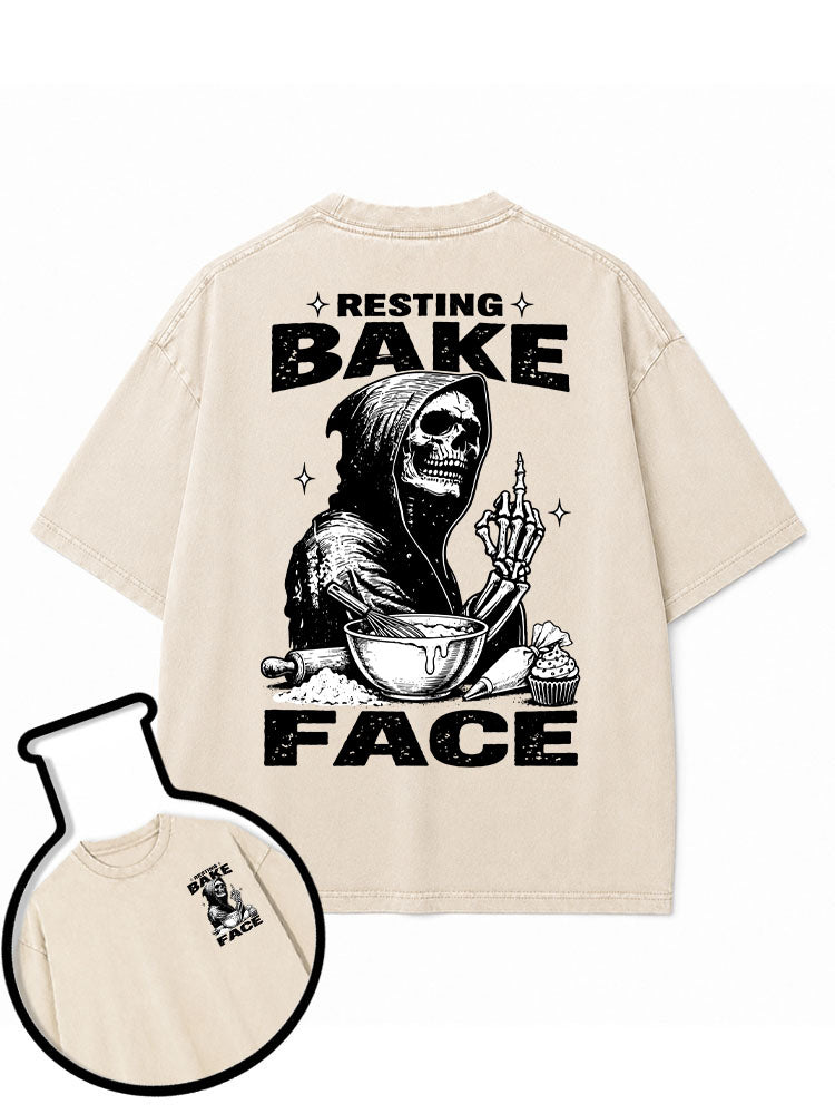 Resting BAKE Face Washed T-Shirt