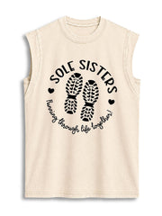 SOLE SISTERS Vintage Washed Cotton Tank Top