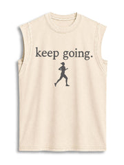 Keep Going Vintage Washed Cotton Tank Top