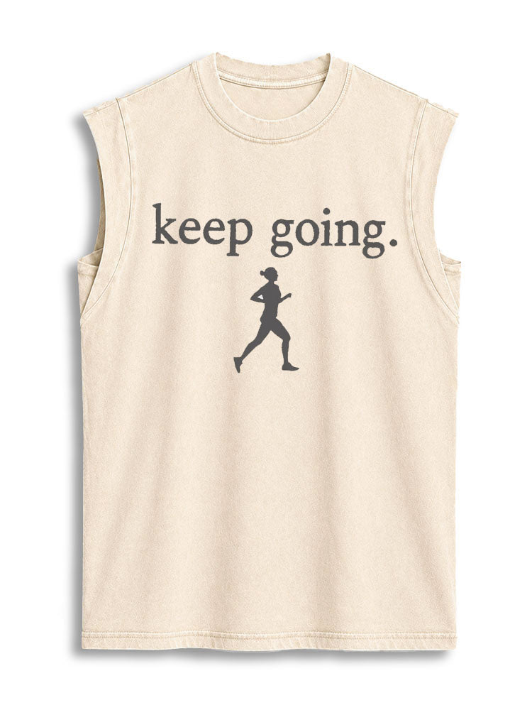 Keep Going Vintage Washed Cotton Tank Top