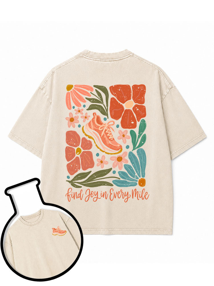 find Joy in Every Mile Washed T-Shirt