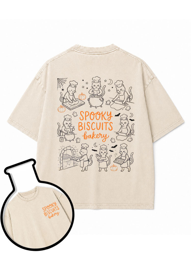 SPOOKY BISCUITS BAKERY Washed T-Shirt