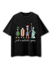 Just A Patriotic Goose Washed T-Shirt
