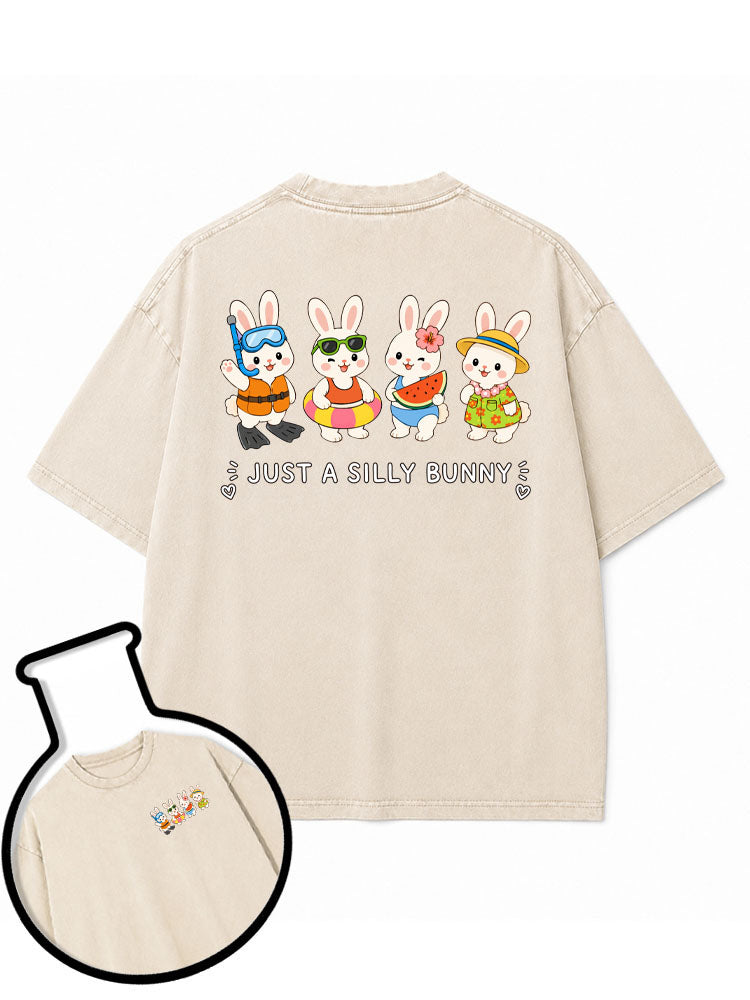 JUST A SILLY BUNNY Washed T-Shirt