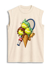 Tennis-themed ice cream Vintage Washed Cotton Tank Top
