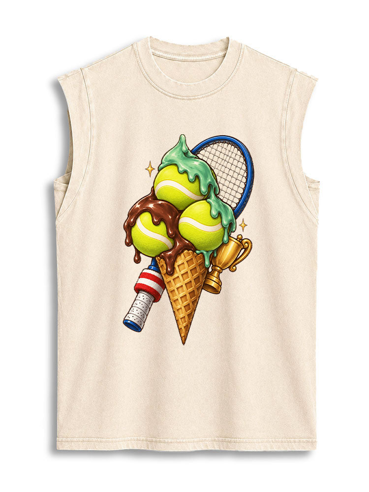 Tennis-themed ice cream Vintage Washed Cotton Tank Top