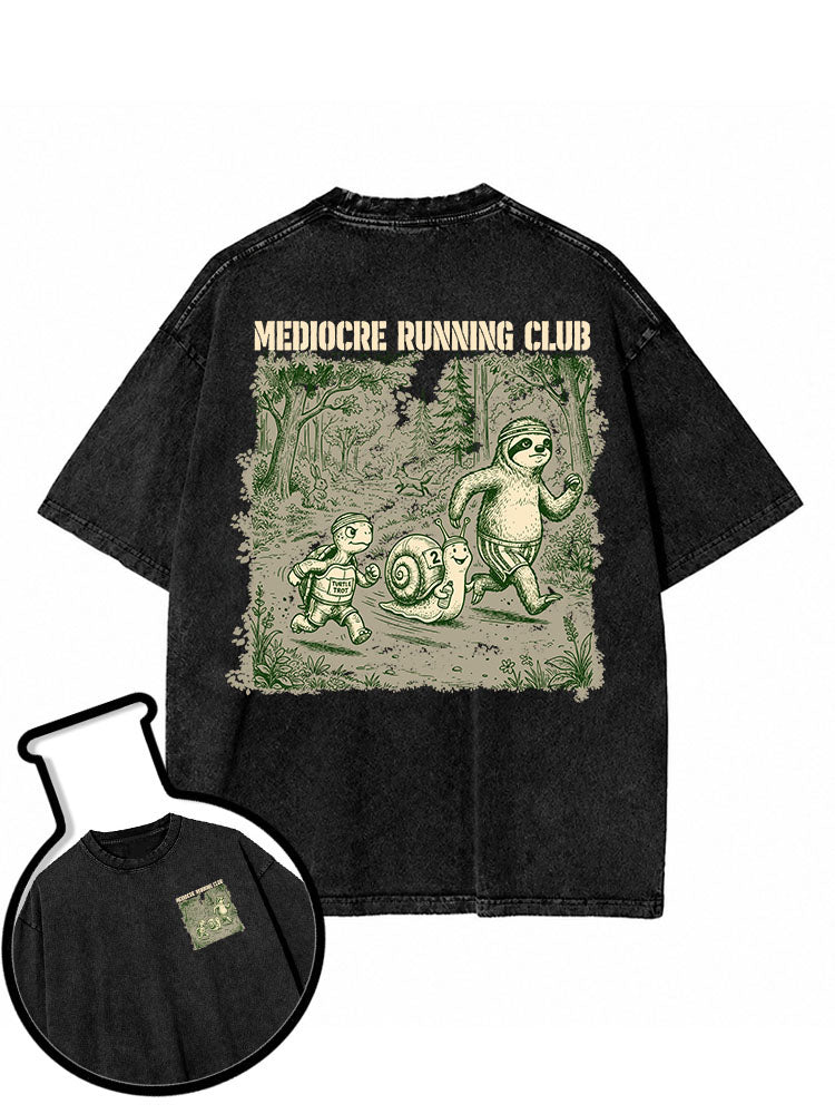 MEDIOCRE RUNNING CLUB Washed T-Shirt