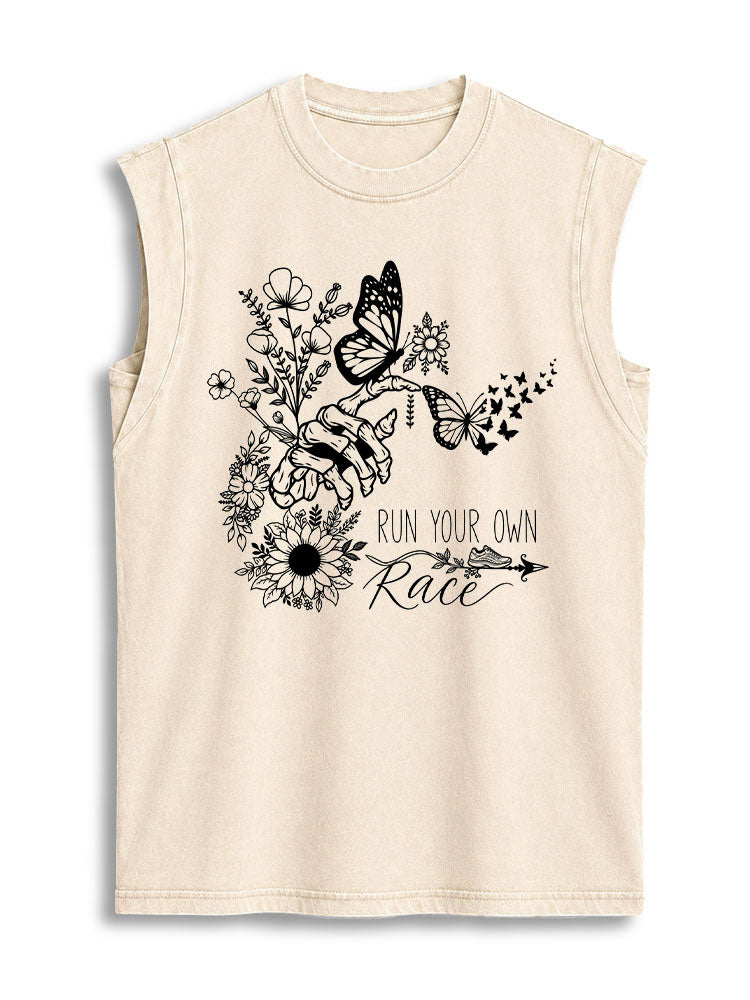 RUN YOUR OWN Race Vintage Washed Cotton Tank Top