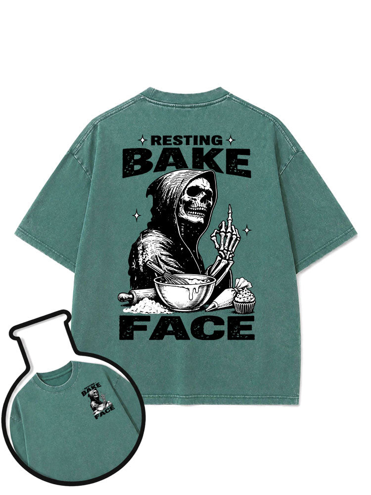 Resting BAKE Face Washed T-Shirt