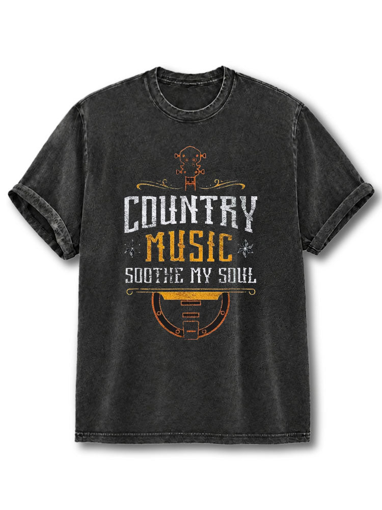 Country Music Soothe My Soul Washed T-Shirt