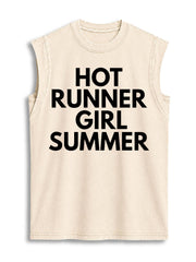 Hot Runner Girl Summer Vintage Washed Cotton Tank Top