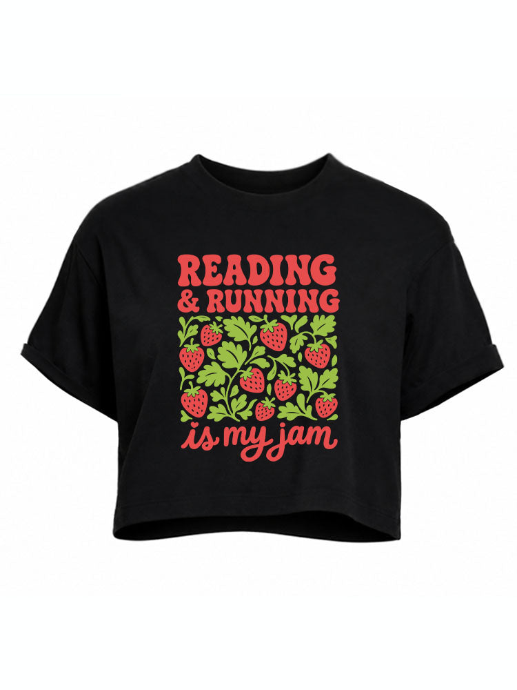 READING & RUNNING is my jam Crop Tops