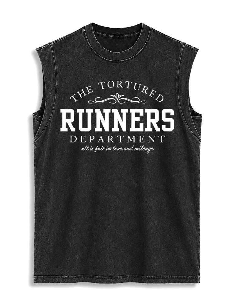 THE TORTURED RUNNERS DEPARTMENT ALL IS FAIR IN LOVE AND MILEAGE Vintage Washed Cotton Tank Top