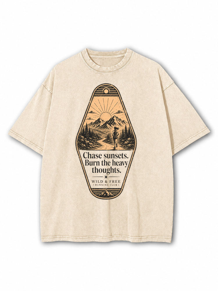 Chase Sunset Burn The Heavy Thoughs Washed T-Shirt