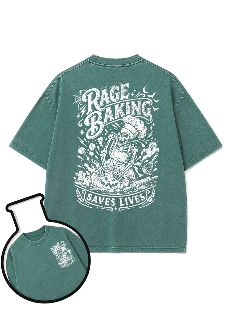 RAGE BAKING SAVES LIVES Washed T-Shirt
