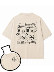 Hooray it's library day Washed T-Shirt