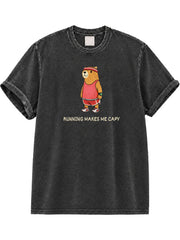 Running Makes Me Capy Washed T-Shirt