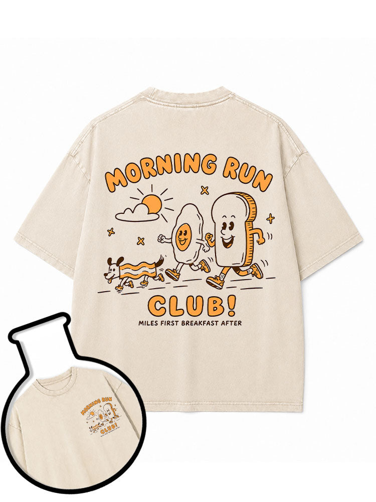 MORNING RUN CLUB Washed T-Shirt