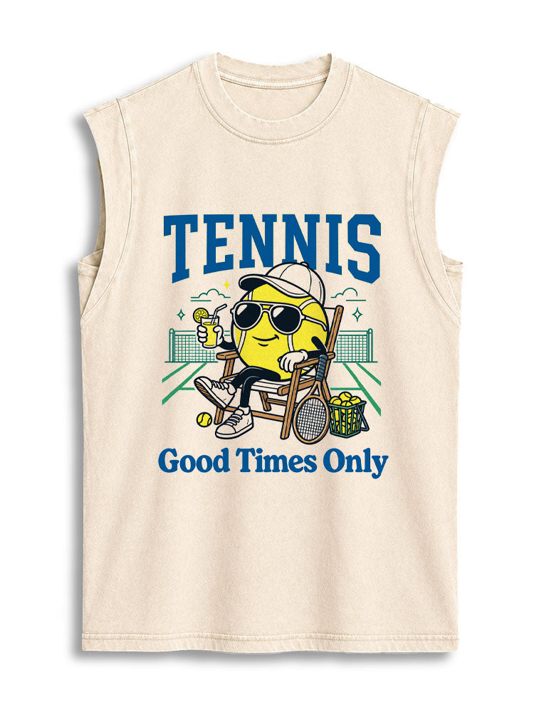 TENNIS Good Times Only Vintage Washed Cotton Tank Top