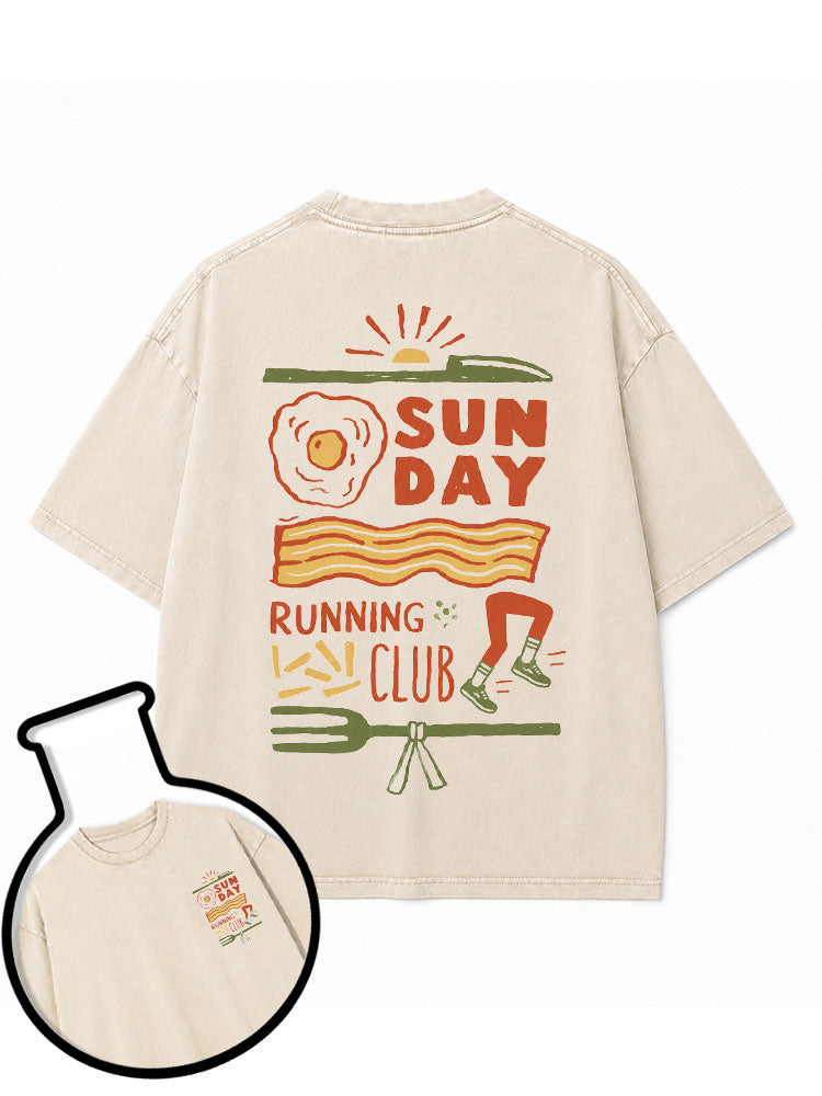SUNDAY RUNNING CLUB Washed T-Shirt