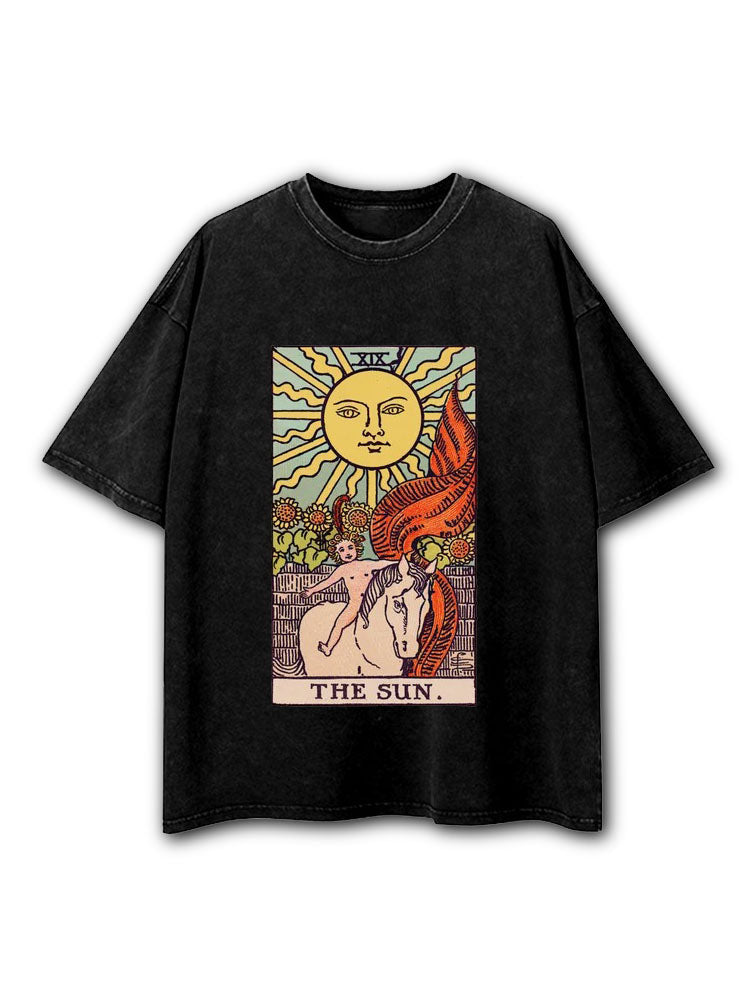 The Sun Tarot Card Washed T-Shirt