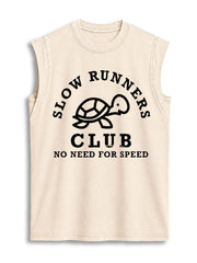 Slow Runners Club Vintage Washed Cotton Tank Top
