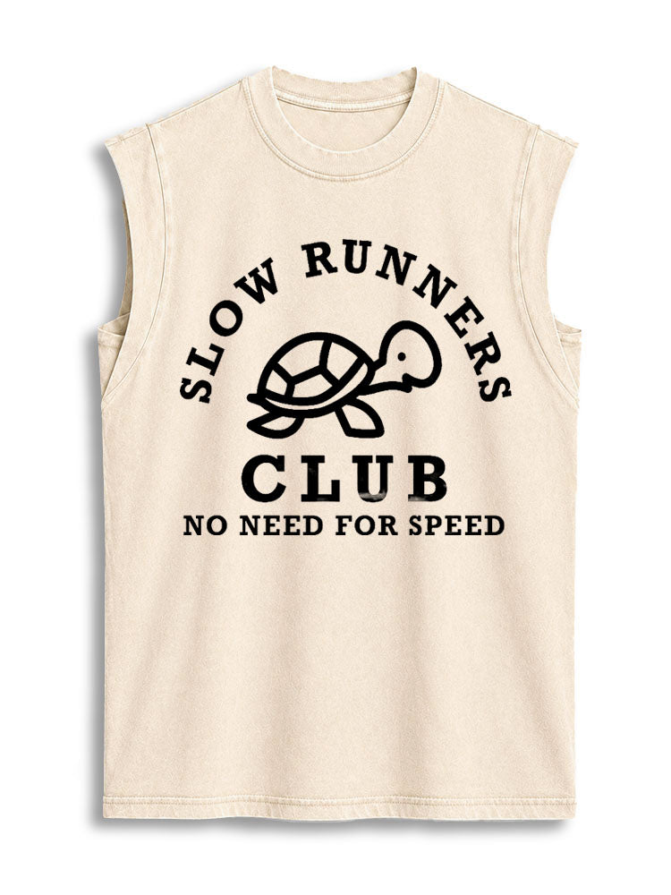 Slow Runners Club Vintage Washed Cotton Tank Top