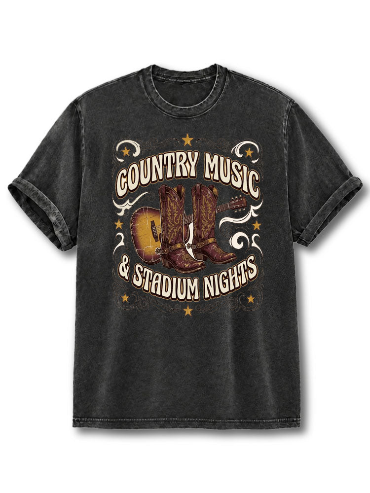 Country Music Stadium Nights Washed T-Shirt