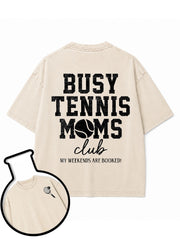BUSY TENNIS MOMS club Washed T-Shirt