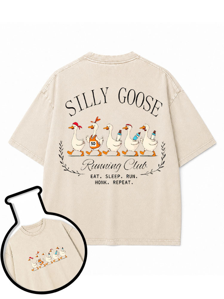 SILLY GOOSE Running Club Washed T-Shirt