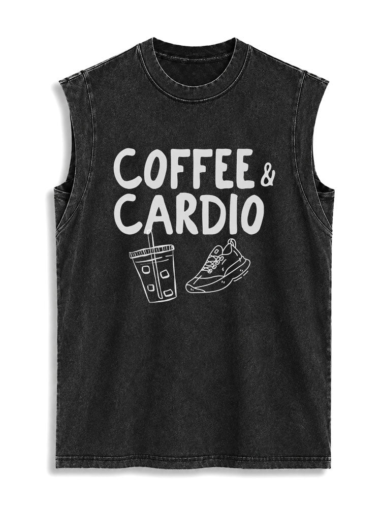 COFFEE & CARDIO Vintage Washed Cotton Tank Top