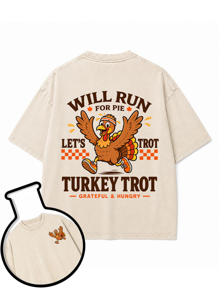 WILL RUN FOR PIE Washed T-Shirt