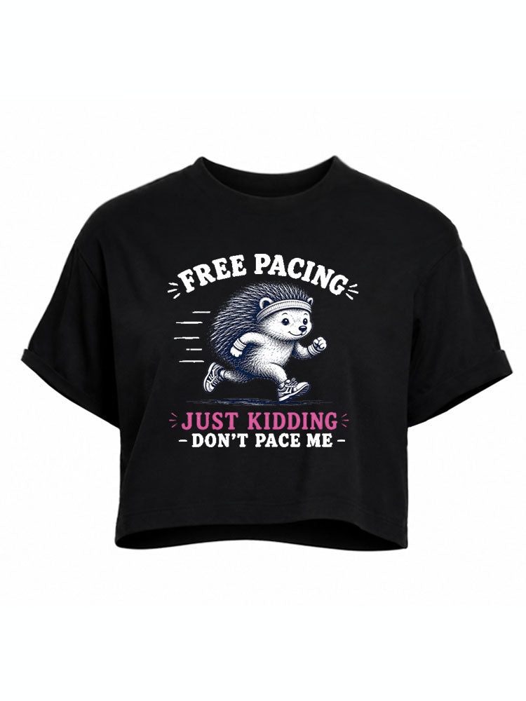 Free Pacing Just Kidding Crop Tops