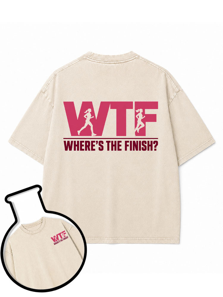 WHERE'S THE FINISH Washed T-Shirt
