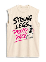 Strong Legs Pretty Pace Vintage Washed Cotton Tank Top
