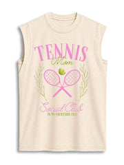 TENNIS MOM Vintage Washed Cotton Tank Top