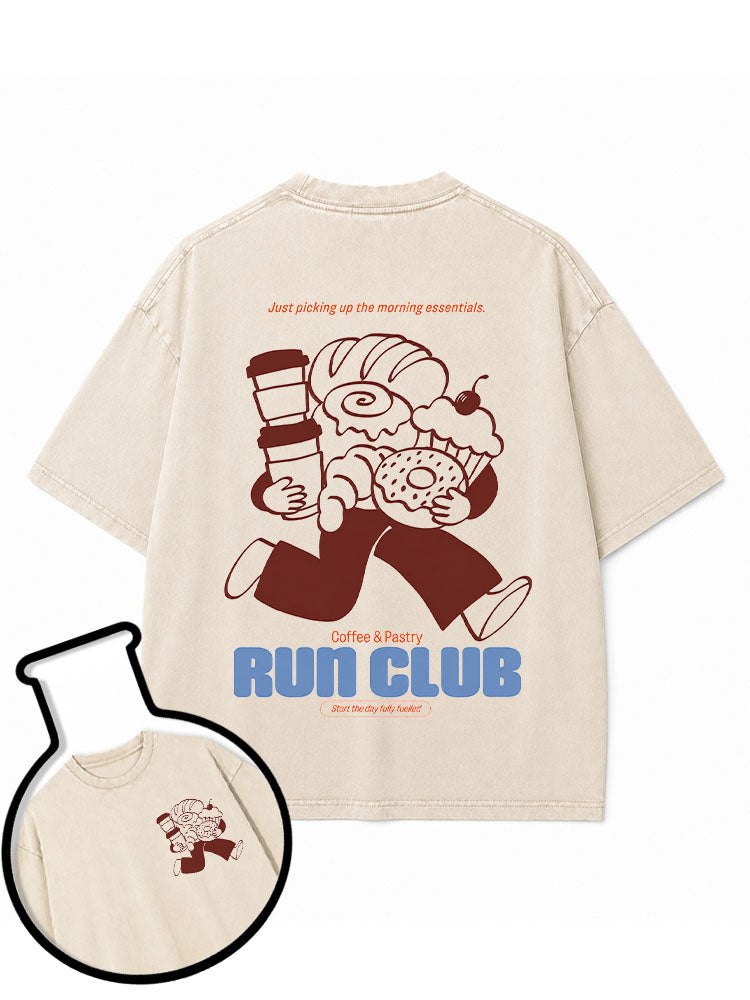 Coffee & Pastry RUN CLUB Washed T-Shirt
