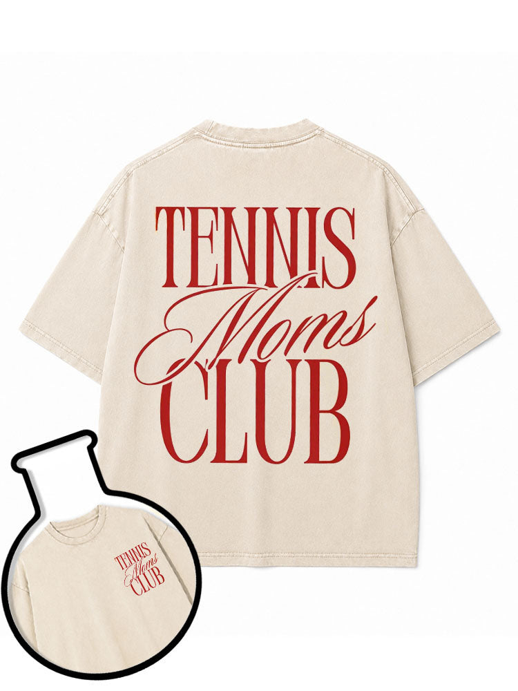 TENNIS MOMS CLUB Washed T-Shirt