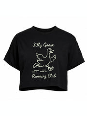 Silly Goose Running Club Crop Tops