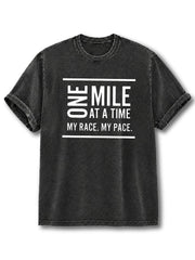 One Mile At A Time Washed T-Shirt