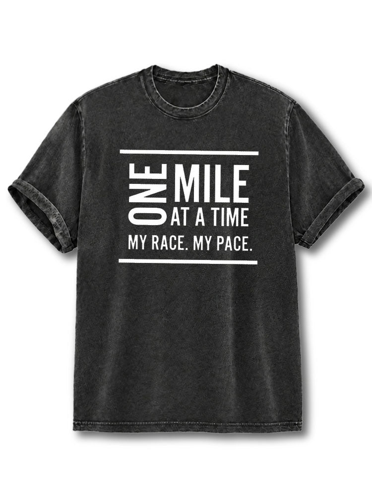 One Mile At A Time Washed T-Shirt