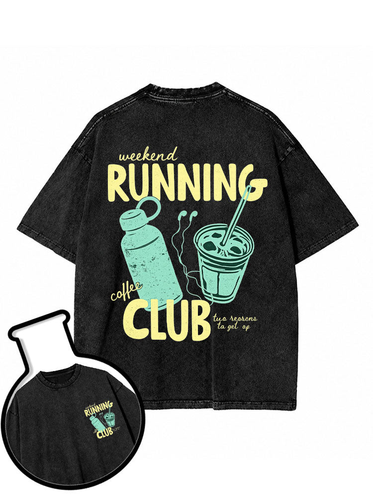 Weekend Running Coffee Club Washed T-Shirt
