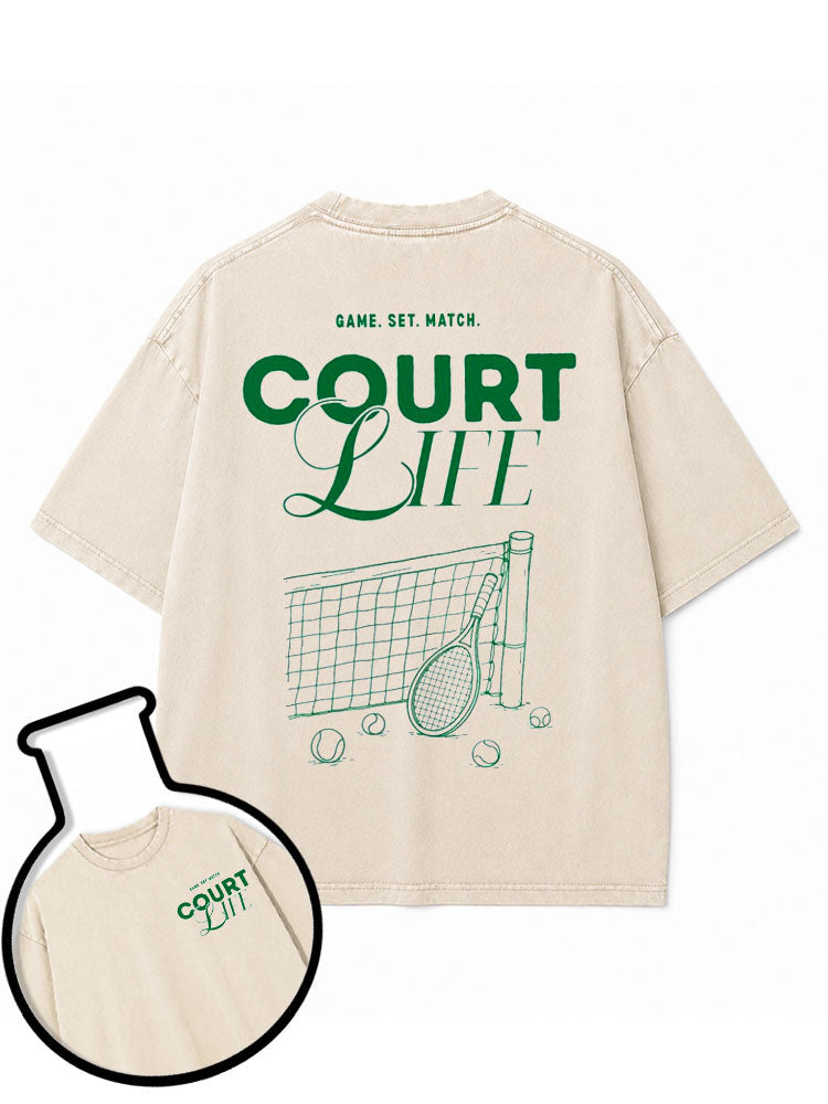 COURT LIFE Washed T-Shirt