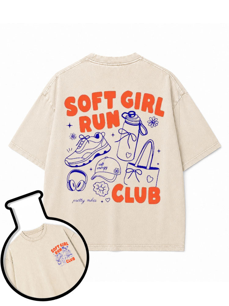 SOFT GIRL RUN CLUB Washed T-Shirt